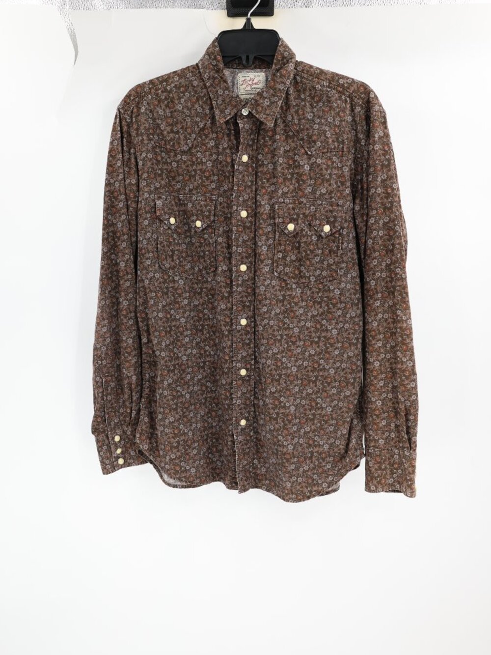 Vintage Y2K Lucky Brand Shirt Men's Medium corduroy Dungarees sawtooth Pockets